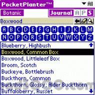 PocketPlanter PalmOS screenshot